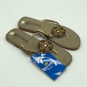 Corona Extra Brown Suede Flip Flops